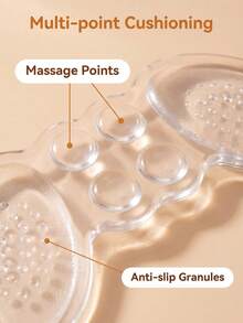 2pcs Comfortable Anti-Friction Soft Silicone Heel Pads For Shoe Size Reduction - Clear - View 6