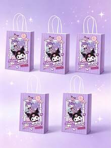 5入卡通圖案禮品袋，Kitty、Melody、Kuro、Cinna馬卡龍配色，柔軟可愛色調，活潑俏皮圖案，適合生日、派對、紀念品等場合，送禮或個人使用皆完美 - 多色 - 查看 11