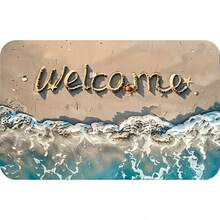1pc Summer Beach Vacation Style Gold Diamond Velvet Rug, Comfortable & Durable, Balcony Hallway Decor Carpet, Entryway Bedroom Kitchen Doormat, Home Essential - Multicolor - View 7