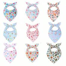 1/2pcs Hip-Hop Style Pet Bandana (Random Color) Lightweight Summer Drool-Proof Scarf, Adjustable Triangle Bib For Small Dogs And Cats, Suitable For Teddy, Bichon, Ragdoll Cat And Shih Tzu, Breathable Cotton Fabric - Multicolor - View 7