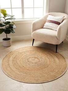 Modern Round Washable Non-Slip Area Rug – Thin Soft Living Room Carpet, Kitchen Rug & Runner, Decorative Rug - 棕色 - 查看 3