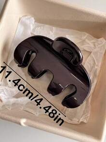 2pcs/1pc Women's 11.4cm/4.48in Hanger-Shaped Handbag-Shaped Brown Glossy Large Lightweight Plastic Hair Claw Clip, Fashion Versatile Premium Elegant Minimalist Solid Color Hair Accessory, Suitable For Daily Outings, Casual, Party, Commute, Vacation, Tying Hair, Ponytail, Updo, Washing Face, Bathing, Makeup, Matching Clothes, Hair Ornament, Hair Clip - Multicolor - View 2