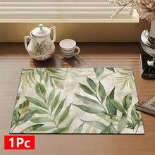 1pc Home Decor Plant Pattern Printed Absorbent Mat, Dish Drying Mat, Espresso Machine Countertop Absorbent Mat, Drainage Mat, Soft Faucet Absorbent Mat, Sink Cup Mat, Kitchen Supplies, Bathroom Supplies - Multicolor - View 16