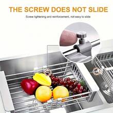 1pc Sink Strainer Basket, Vegetable Sink Washing Basket, Fruit Strainer Basket Rack, Stainless Steel Strainer Basket, Filter Basket, Adjustable Sink Rack, Multi-Functional Strainer Basket, Kitchen Supplies, Kitchen Gadgets, Kitchen Accessories - Multiple Styles and Colors - View 9