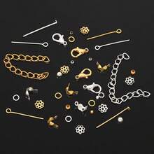 1200pcs Bracelet Making Kit, 15-Compartment Storage Box, Alloy Beads Jewelry Accessories Set, Gold/Silver/Mixed Color, DIY Handmade Gift, Suitable For Beginners - Metal Hardware Set - View 3