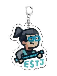 1pc Acrylic MBTI Personalized Type Keychain Pendant ESTJ Personalized Charm, Beautiful Bag Accessory Suitable For Backpack, Handbag, Keys, Daily Decoration, Gift, Unisex, Cool And Cute Style - Multicolor - View 2