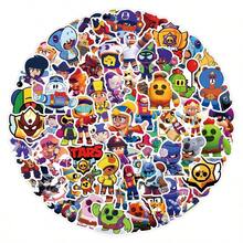 Brawl Stars مجموعة واحدة من 50/55 ورقة، ملصقات محاكاة شخصيات لعبة Stars متعددة اللاعبين العملية عبر الإنترنت، يمكن استخدامها لتزيين أغطية الهواتف والثلاجات وأجهزة الكمبيوتر وألواح التزلج، مما يجعلها تبدو جميلة وممتعة - متعدد الألوان - مشاهدة 5