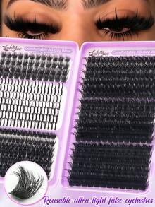 512 Cluster Europäischer & Amerikanischer Stil 3D Katzenaugen Segmentierte Wimpern, D/DD Hoher Schwung, 8-16mm Gemischte Länge, Beinhaltet T50+Spiky+100D+120D+150D+200D Mehrfache Wiederverwendbare Künstliche Nerz Einzelcluster Wimpern, Anfängerfreundliche Heim-DIY Anwendung, Geeignet für Pendeln, Reisen, Freundesparty, Urlaubsgeschenk für Freundin und beste Freundin - D - Übersicht 4
