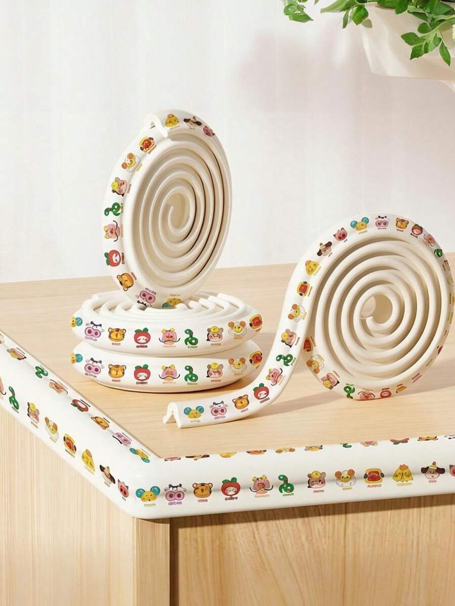 2m Long Baby Anti-Collision Strip/Cloud-Shaped Foam Elastic Material, Cartoon Pattern, Freely Cuttable, Self-Adhesive, Easy To Use After Peeling, No Residue. Table Corner Protection Anti-Collision Furniture Protector/Newborn Essential (Keep Surface Dust-Free And Water-Free Before Pasting/Press And Fix For 24 Hours)