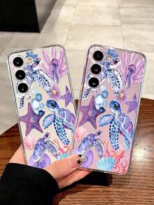 1件裝頂級紫色海星海龜水母軟質保護手機殼，相容於 Honor Galaxy A04e/12/A13/A14/A34/A50/A52/A53/A54/S21/S22/S23/S24/S25/S25Ultra/S25FE/S26/S26 PLUS/S26 ULTRA/S26 EDGE/ 6A/7A/8A/ 12T/13T/15T/15 TPRO，[國際版，非本地版] - 無色 - 查看 2
