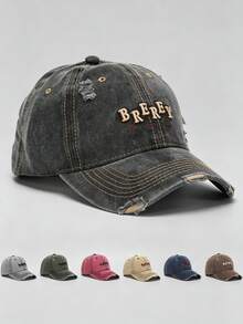 1 pieza Gorra de béisbol lavada con letra bordada para hombres, diseño ajustable, adecuada para senderismo, escalada, viajes y protección solar - A - Ver 8