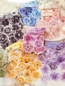 1 Pack 40pcs Elegant Gold Foil Floral Stickers, Vintage Creative Aesthetic Decals, DIY Decorative Collage Craft Materials, Holiday Gift, Personalized Scrapbook School Stationery Supplies - Style 2. - View 3