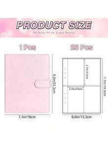 1pc A5 Size Korean Style Loose-Leaf Card Book, 25 Pages, 4 Card Slots, 200 Card Slots, PU Leather Cover, Convenient For Card Organization, Photo Album, Postcard Collection, DIY Notebook, Stationery Storage Box, Back To School Essential - Multicolor - View 5