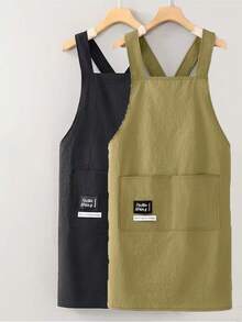 A Solid Color Crossover Front Sleeveless Apron, A Simple And Fashionable New Design, Suitable For Home Kitchen Use. Waterproof And Oil-Proof, Ideal For Cooking And Dining. - Multicolor - View 14
