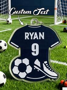 Custom Acrylic Football Keychains, Personalized Sports Keychain, Customized Acrylic Football Team Keychains, Sports Enthusiasts, 's Birthday/Anniversary/Graduation Gift/Sports Souvenir - Multicolor - View 2