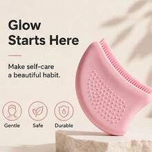 1pc Lymphatic Contour Facial Massage Brush, Eye And Neck Lifting Care, Suitable For Sensitive Skin, Soft Bristles Non-Irritating To Face, Brings You A Cleaner And More Textured Experience, Holiday Gift - Pink - View 1