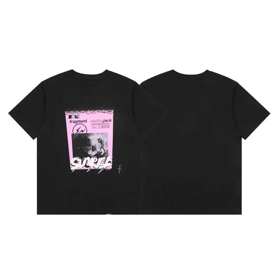 American Style Long-Sleeved T-Shirt From The Fashion Brand, Short-Sleeved, Urban Hip-Hop Style, Vintage Summer, Rap. - 藍色 - 查看 1