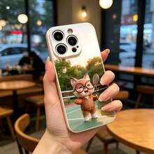 手机壳:适配 iPhone17 16 15 14 13 12 11 proPro Max系列 キツネキャラクター テニス カジュアル男女高级感 - ブラック - チェックする 3