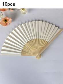 10/5/2pcs Set & 1pc Foldable Paper Hand Fan, Multipurpose Solid Color Folding Fan, Modern Collapsible Fan For Home, Performance Props, Summer - Multicolor - View 8