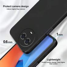適用於 Realme 的手機殼，純色啞光黑，親膚啞光 TPU 軟殼，防指紋防汗防滑，鏡頭凸起防刮，薄型全包覆日常防撞極簡手機保護殼 - 黑色 - 查看 8