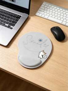 Ergonomic Wrist Rest Mouse Pad, Cute Smile Letter & Cat Pattern Design, Ergonomic EVA Wrist Rest Pad, Non-Slip Memory Foam Mouse Pad, Comfortable Mouse Pad, Provides Smooth Wrist Support, Skin-Friendly And Comfortable, Desktop Protector, Suitable For Gaming, Office, Non-Slip, Suitable For Office Computer, Laptop And Home Use, Graduation Season Souvenir, Perfect Gift For Valentine's Day, Mother's Day, Back To School, Spring - Multicolor - View 6