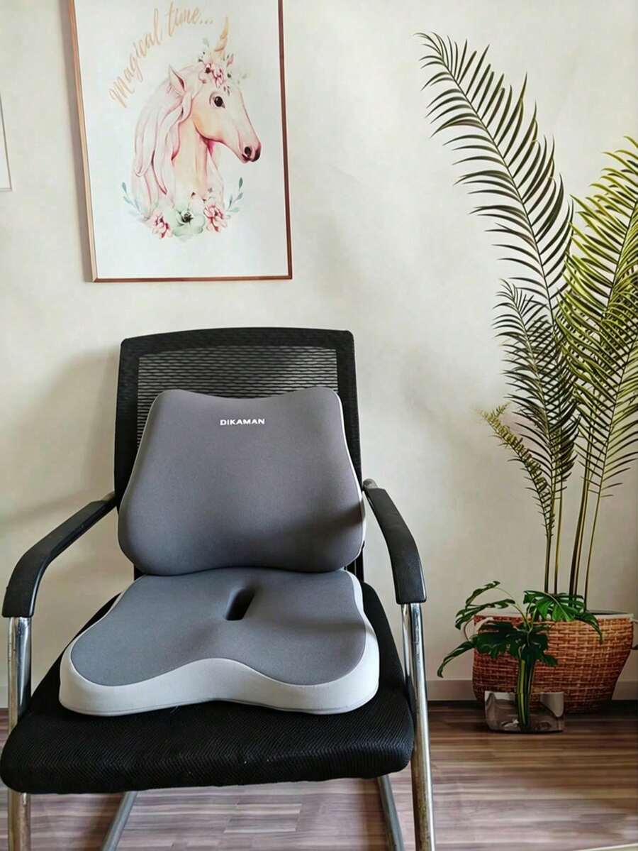 1pc/1set Memory Foam Car Lumbar Support, Office Chair Back Support Cushion, Lumbar Support Pillow For Office And Gaming Long-Term Sitting - Multicolor - View 1