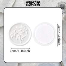 20pcs/Pack Stiker Segel Lilin Motif Bunga Lili Timbul 3D, Perekat Mandiri untuk Amplop Undangan Pernikahan, Warna Putih Mutiara - Bunga Lili 3D - Putih Mutiara - View 6