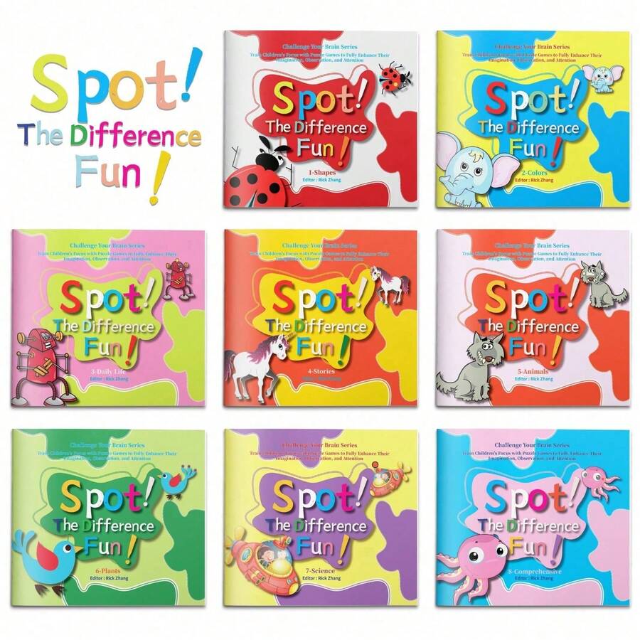 Find The Differences Puzzle Buch – Vergleichen & Suchen Spiele, unterhaltsame illustrierte Szenen, verbessert Aufmerksamkeit, Detailwahrnehmung und Logikfähigkeiten - Finde die Unterschiede! - Übersicht 1