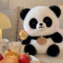 8.66inch Panda Plush Doll-Soft And Fluffy .Silicone Doll Full Silicone Body Plush Anime Figure Stuffed Animal Teddy Bear Plushies Office Desk Room Decor Halloween Squishy Squishies Bag - Multicolor - View 7