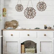3pcs Bohemian Wooden Windmill Wall Decor For Kitchen Living Room Bedroom - One Size Fits All - View 2