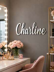 Custom Acrylic Mirror Stickers With Personalized Text And Gold/Silver Letter Decor - No Power Needed, Luxury Home Decor To Create A Fashionable Ambiance - Multicolor - View 8