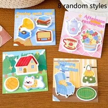 4/8pcs Combination Sticky Notes, Ins Dopamine Combination Sticky Notes Student Tearable Message Decoration Memo Cute Stationery N-Times Reusable, 60 Sheets/Book, Random Style, Suitable For School, Office, Home Memo, Back To School, Halloween - one-size - View 11