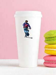 Funny Oliver Tree Sticker, Singer Riding Scooter Vinyl Decal For Laptop, Music Video Parody Sticker For Helmet & Skateboard, Quirky Fan Merchandise Gag Gift For Friends - Multicolor - View 4