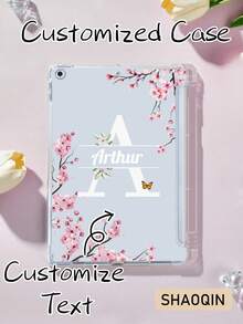 客製化平板保護殼 文字客製化 26字母櫻花風 單殼（無前蓋）適用 iPad mini 4/5/6/7、Air 8 (2026款)、Galaxy Tab A9 8.7 吋、Tab A7 Lite 8.7 吋，創意 DIY 平板保護殼，適合兒童、家庭、寵物，生日、週年、新年、開學季等客製化禮物 - 彩色 - 查看 4