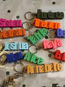 Personalized 3D Printed Name Keychain - Party Bags Or For School Bags - Multicolor - View 2