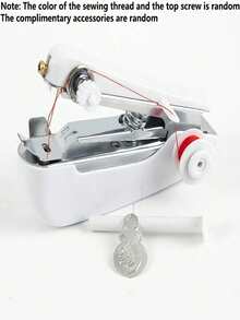 Handheld Mini Sewing Machine, Portable Quick Sewing Tool, Suitable For Clothes And Curtain Repair, For Beginners, Travel, Home, Dorm, DIY Sewing Tool - White - View 9