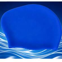 Plus Size Silicone Swim Cap For Women With Long Hair, Full Coverage, Waterproof, Comfortable, Non-Tight, Solid Color Swimming Cap - 彩色 - 查看 3