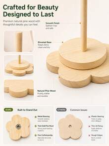 1pc Home Yarn Fixing Device, Natural Wood Color Wooden Yarn Unwinding Rack In Rural Style, Desktop Knitting Storage Tool, Suitable For Knitting Enthusiasts, DIY Knitting, Crochet, Embroidery, Home Hand Knitting, Desktop Knitting, Handicraft Studio - Spool - View 4