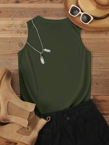 Custom Women's Tank Top, As A Gift For Girlfriend Sports - Army Green - View 3