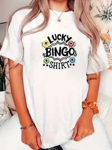 Camisetas Modernas Minimalistas Estampadas, Camisetas de Manga Corta con , Tops Casuales, Ropa de Mujer para el Día a Día - Blanco - Ver 1