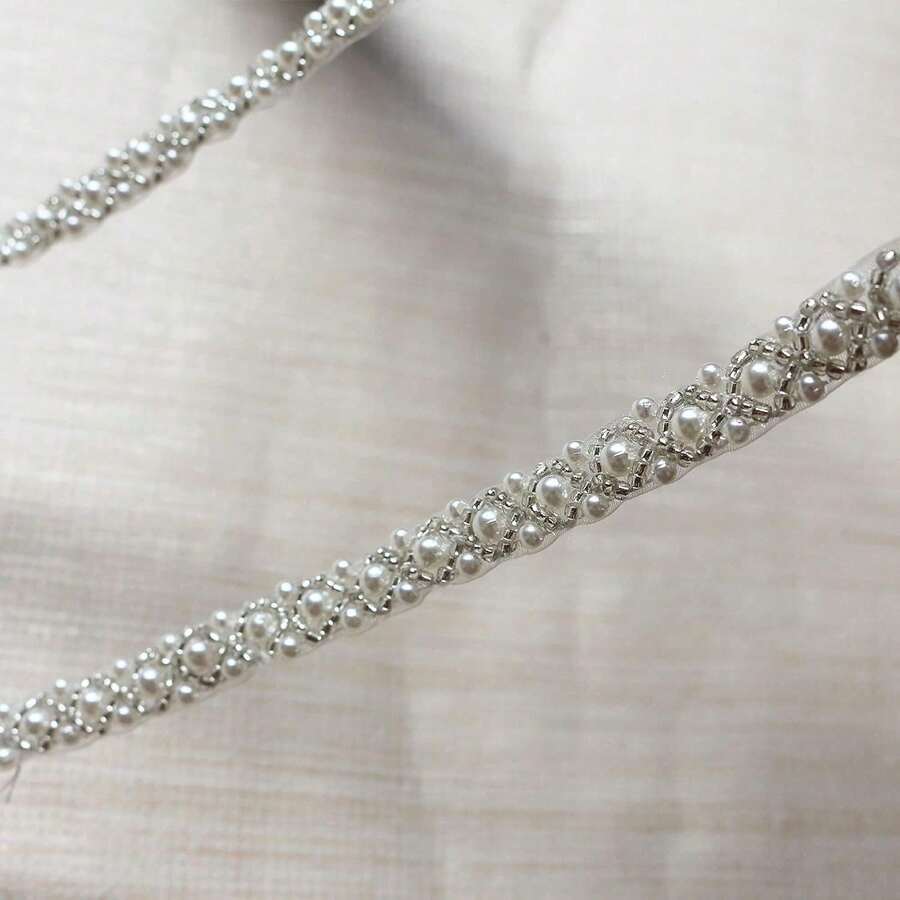 2PCS 1 Yard Black & White Beaded Lace Trim, 1cm Wide, Suitable For Clothing Craft Sewing - Lace - View 1