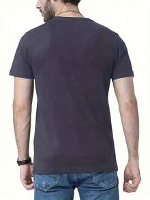 Letter Print - Casual And Breathable Crew Neck, Summer Clothes For Hot Weather, Machine Washable And Dry Cleanable, Versatile For Casual Or Informal Looks - In Stock - Pink - View 3