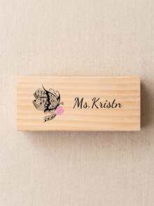 1pc Personalized Custom Music Teacher Wood Name Blackboard Eraser,Custom Teacher Name,Multiple Musical Symbol Design,Natural Wood Material,Ideal Piano Studio & Band Classroom Desk Decor,Sentimental Keepsake Thank You Gift For All Music Educators - Multicolor - View 8
