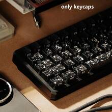 118 Keys Black Carbon Fiber Side-Printed Keycaps Ice Carbon Texture Translucent PC Material Mechanical Keyboard Keycaps Original Height Keycap Set Compatible With 61/64/68/75/84/87/96/100/104 - View 4