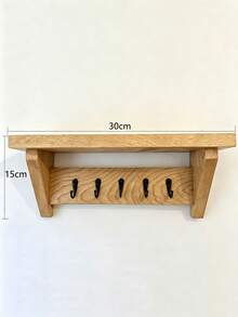 Wooden Wall Frame With Hooks - A Simple Entryway Key Management Rack, Suitable For Living Room, Bedroom And Study - View 6