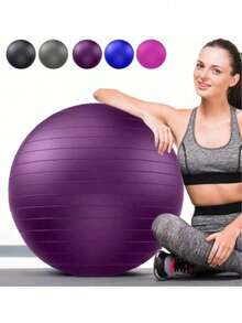 Yoga Ball Fitness Ball, Balance Stability Fitness Office Ball Chair, Multi-Color Glossy Finish - Red - View 1