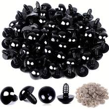 Black Plastic Eyes Set For Dolls And Crafts, 3mm To 12mm Multiple Sizes, With Storage Tray - Black - View 2