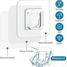 Double-Sided Adhesive Wall Hooks For Hanging, Self-Adhesive Hooks Suitable For Bathroom, Kitchen, Office - View 2