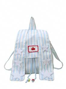 Un bolso de hombro casual y lindo con orejas de conejo a rayas, con orejas de conejo únicas combinadas con diseños de estrellas. Perfecto para atuendos académicos e ideal como regalo. - Multicolor - Ver 14