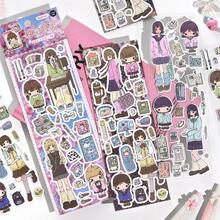 6 Sheets/Bag Stickers, Tiny Daily Series, Japanese & Korean Style Character Stickers, Scrapbook Supplies, Notebook Accessories, For Decorating Cards, Photo Frames, Computers, Phone Cases, Water Bottles, Magazines, Stationery Boxes, Luggage, Desktop Decor - Sticker Pack - View 4